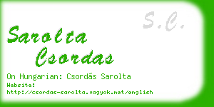sarolta csordas business card